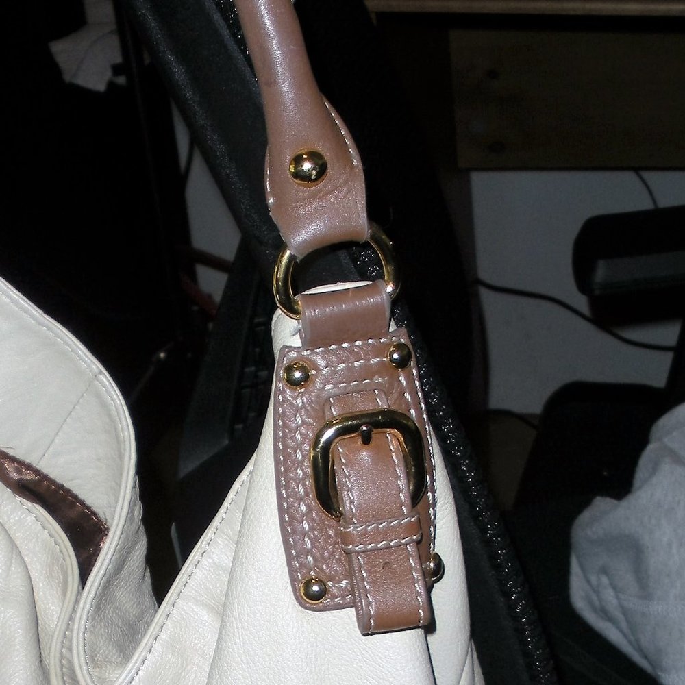 PRICE DROP! Steven Madden leather Ombre satchel- shoulder bag Sand/crème - brown - Picture 11 of 11
